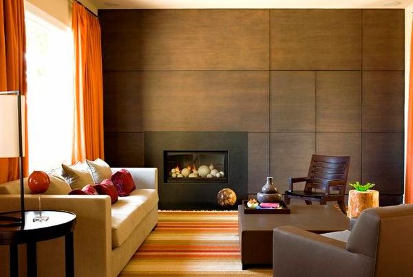 A compact fireplace with an unusual design turns into a work of art