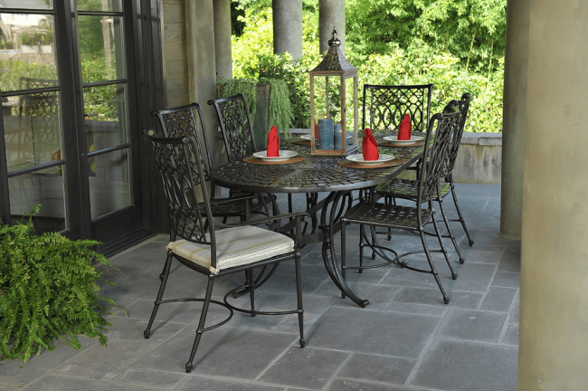 Dark wrought iron furniture set