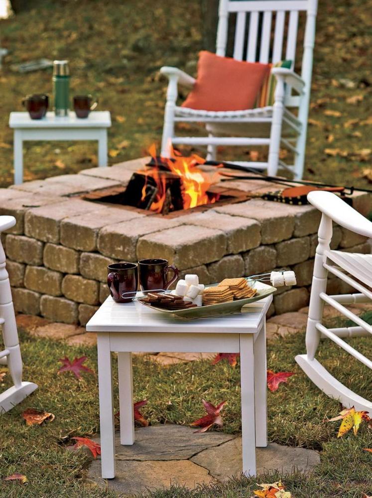 Outdoor BBQ fireplace