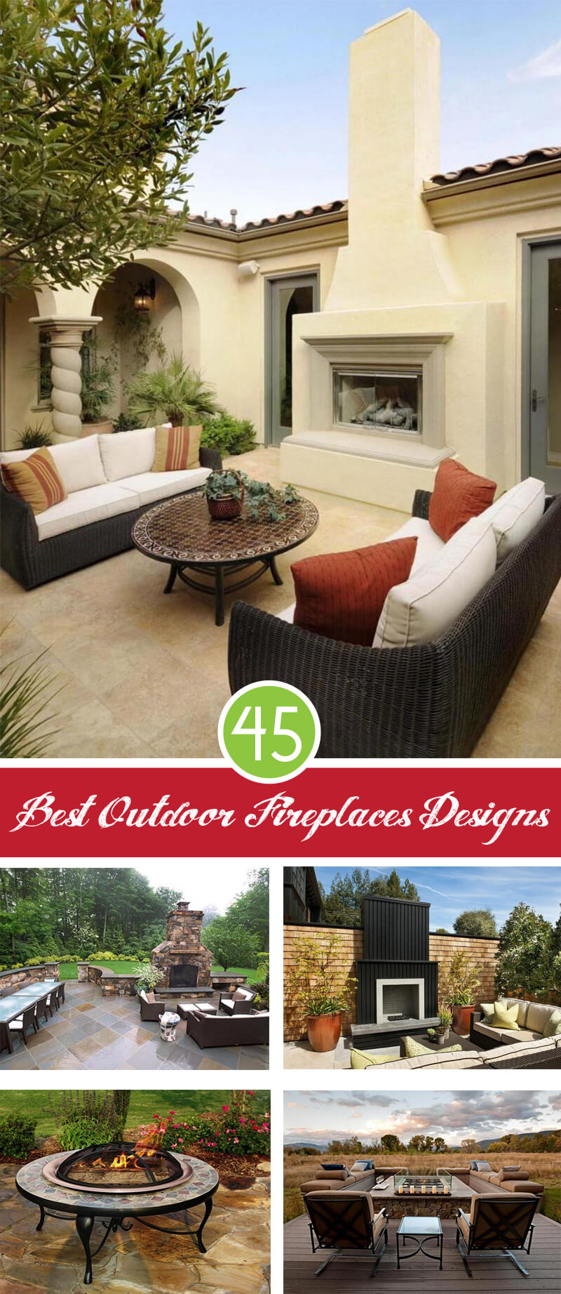 best outdoor fireplaces designs