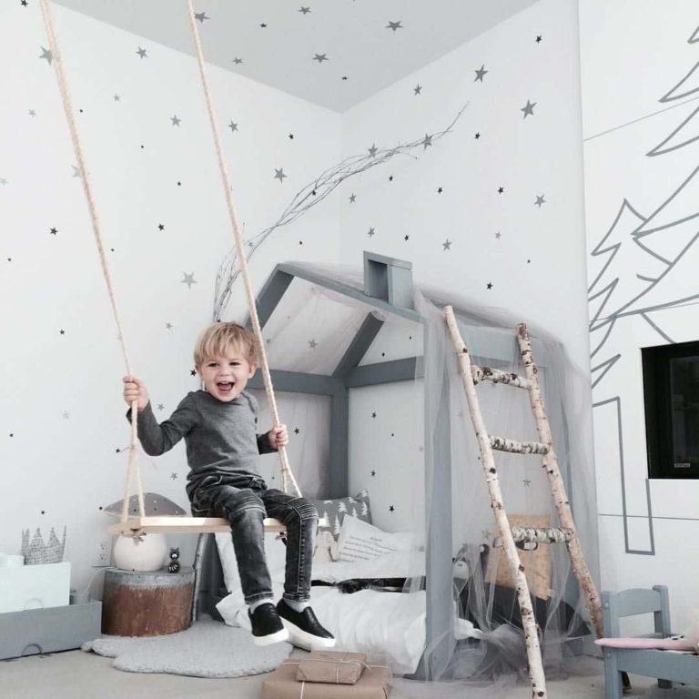 A swing in the nursery is a great option for a teenager's room