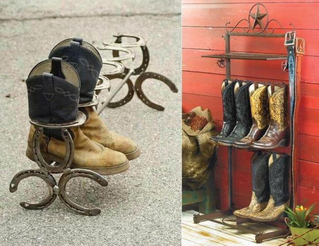 Cowboy boots will look harmonious on forged stands