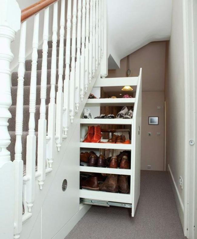 Drawer with shelves under the stairs - non-standard and functional