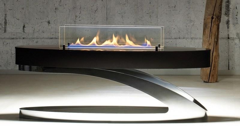 Floor-standing bio fireplaces