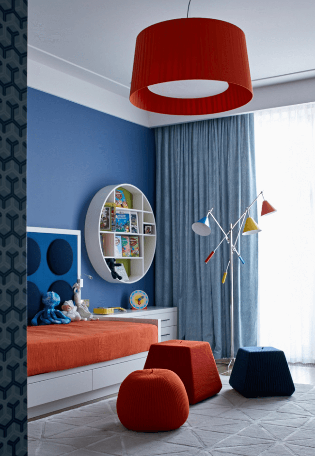 Harmonious combination of colors in the design of a modern nursery