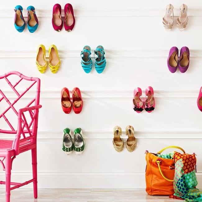 Original and creative - storing shoes on the wall