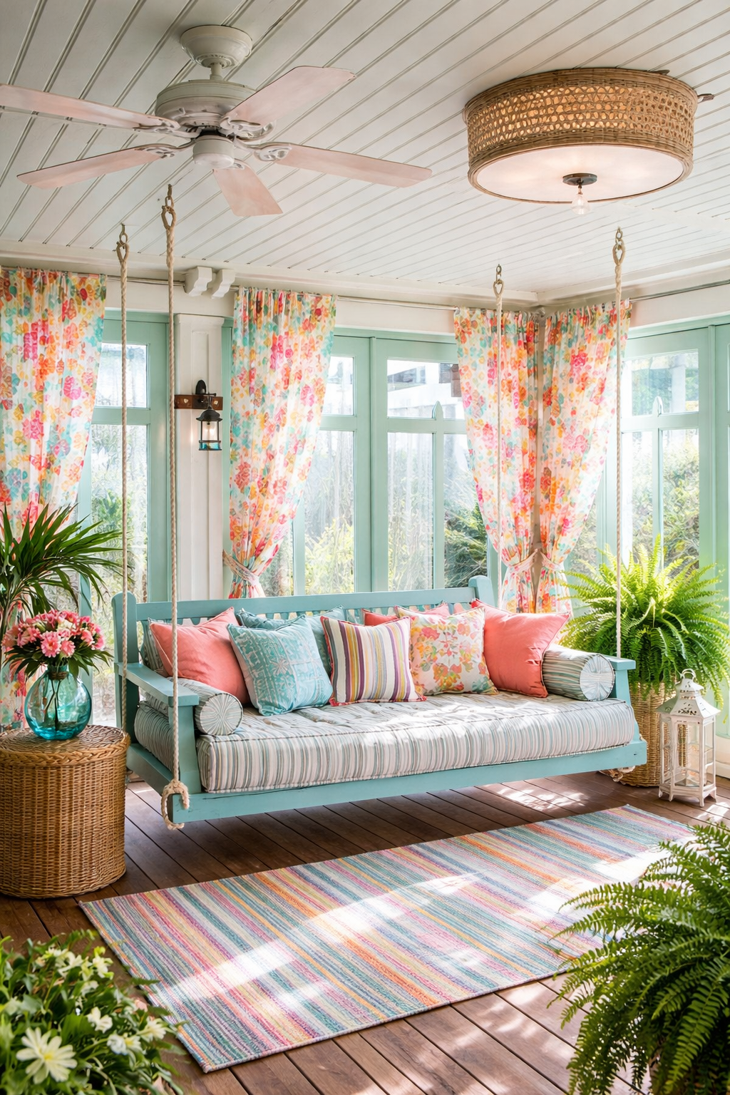 Powder Blue Conservatory Day Hanging Bed