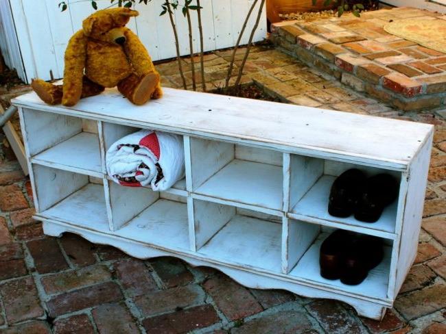 Provence style shoe rack with aging effect