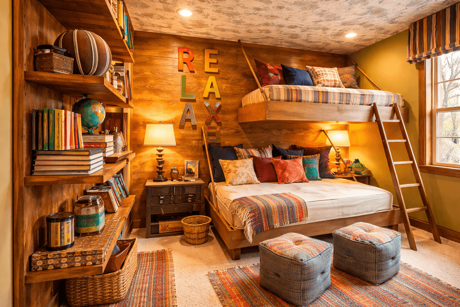 Rustic Cantilevered Bunk Beds