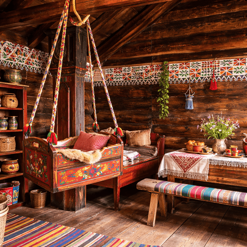 Rustic Hanging Wooden Crib