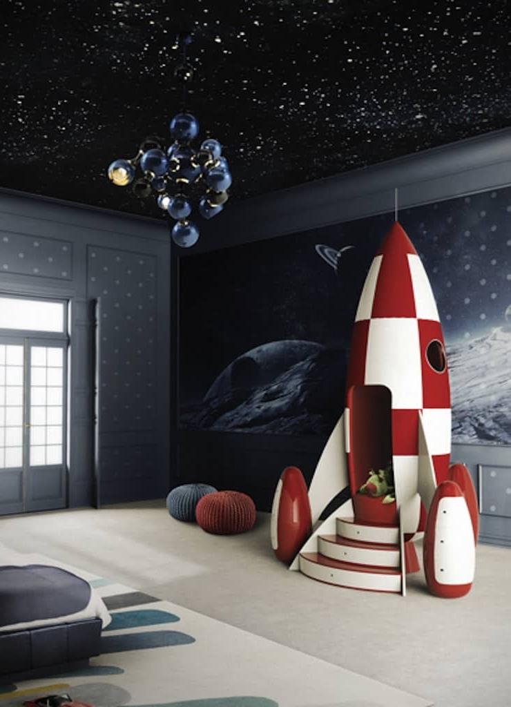 Space-style nursery interior