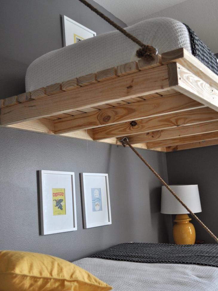 hanging bed to the ceiling