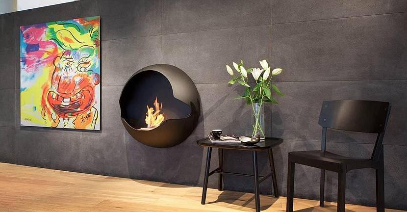 Pod shaped fireplace